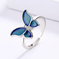 Micro-Enamel Blue Butterfly Wings Necklace